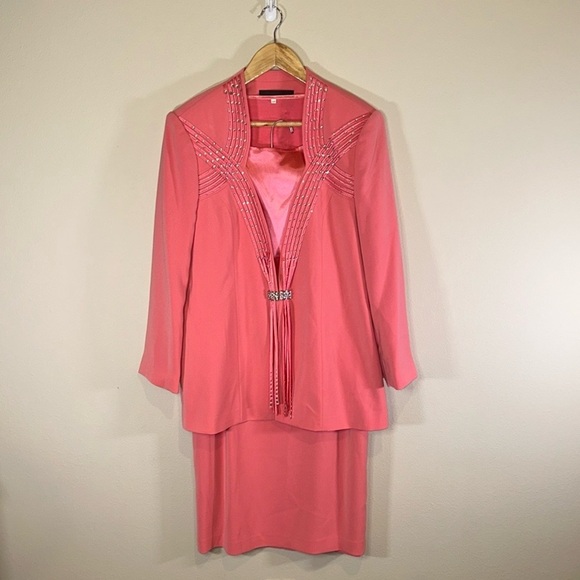 Vintage Studio B Three Piece Skirt Suit Set Women 12 Petite Mother of Bride - Picture 2 of 16